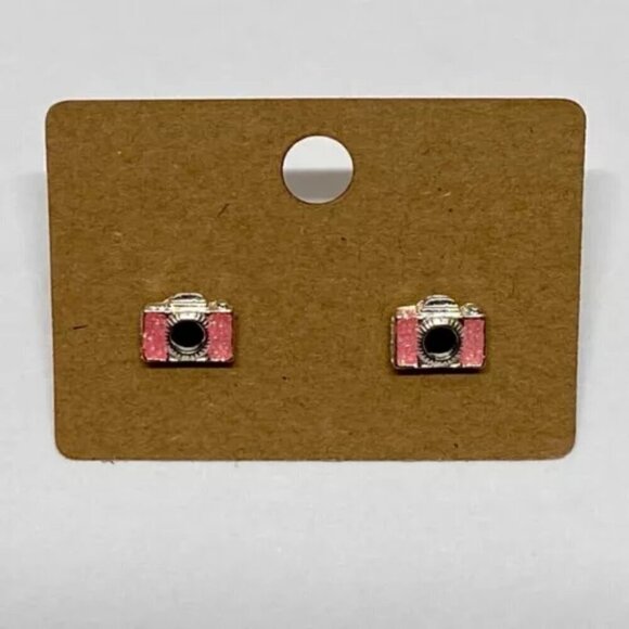 Claire's Sensitive Solutions Camera Earrings Pink Blue Photo Cameras 2 Pairs New - Picture 4 of 9